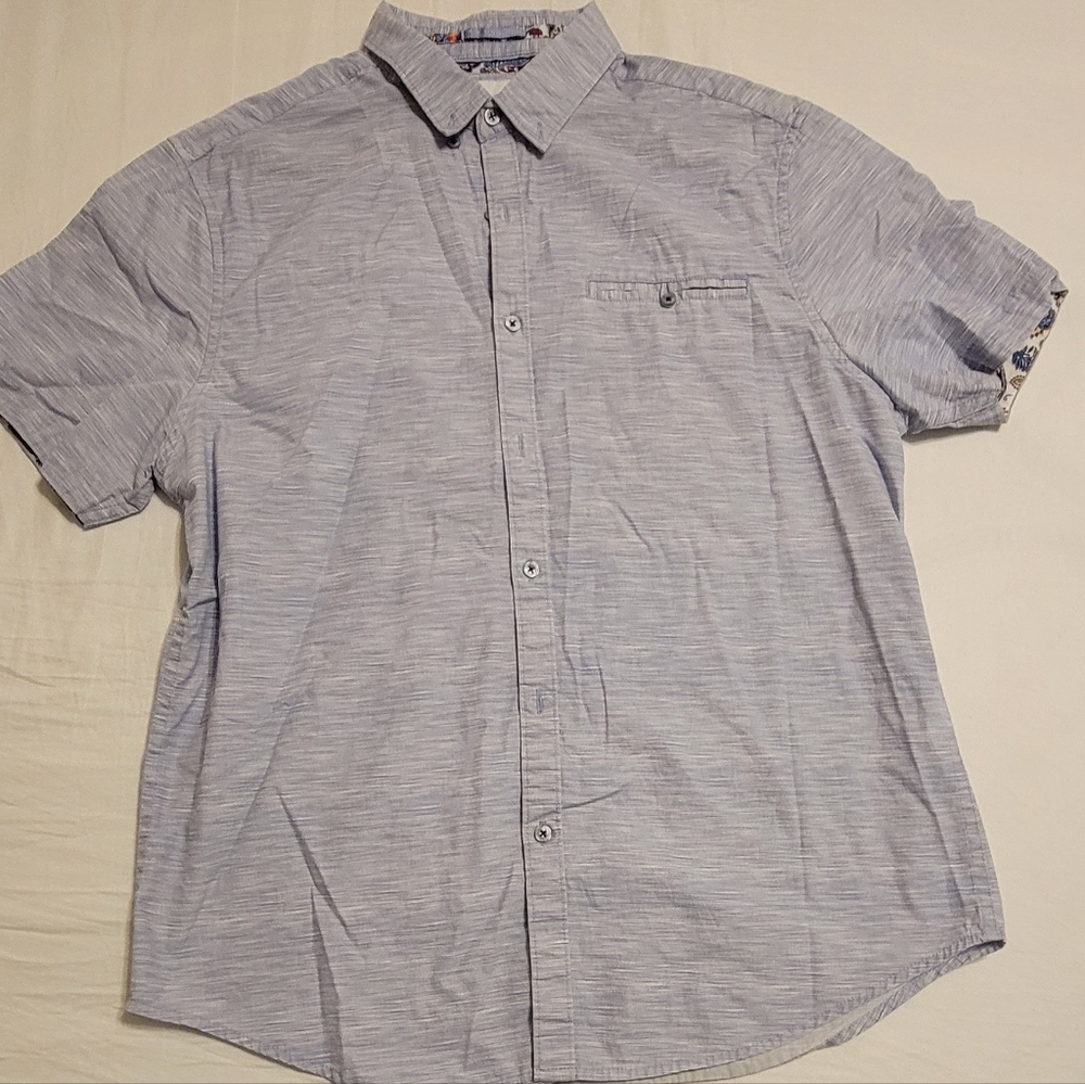 Ricky Singh Denim and Flower Large Button Up Shirt